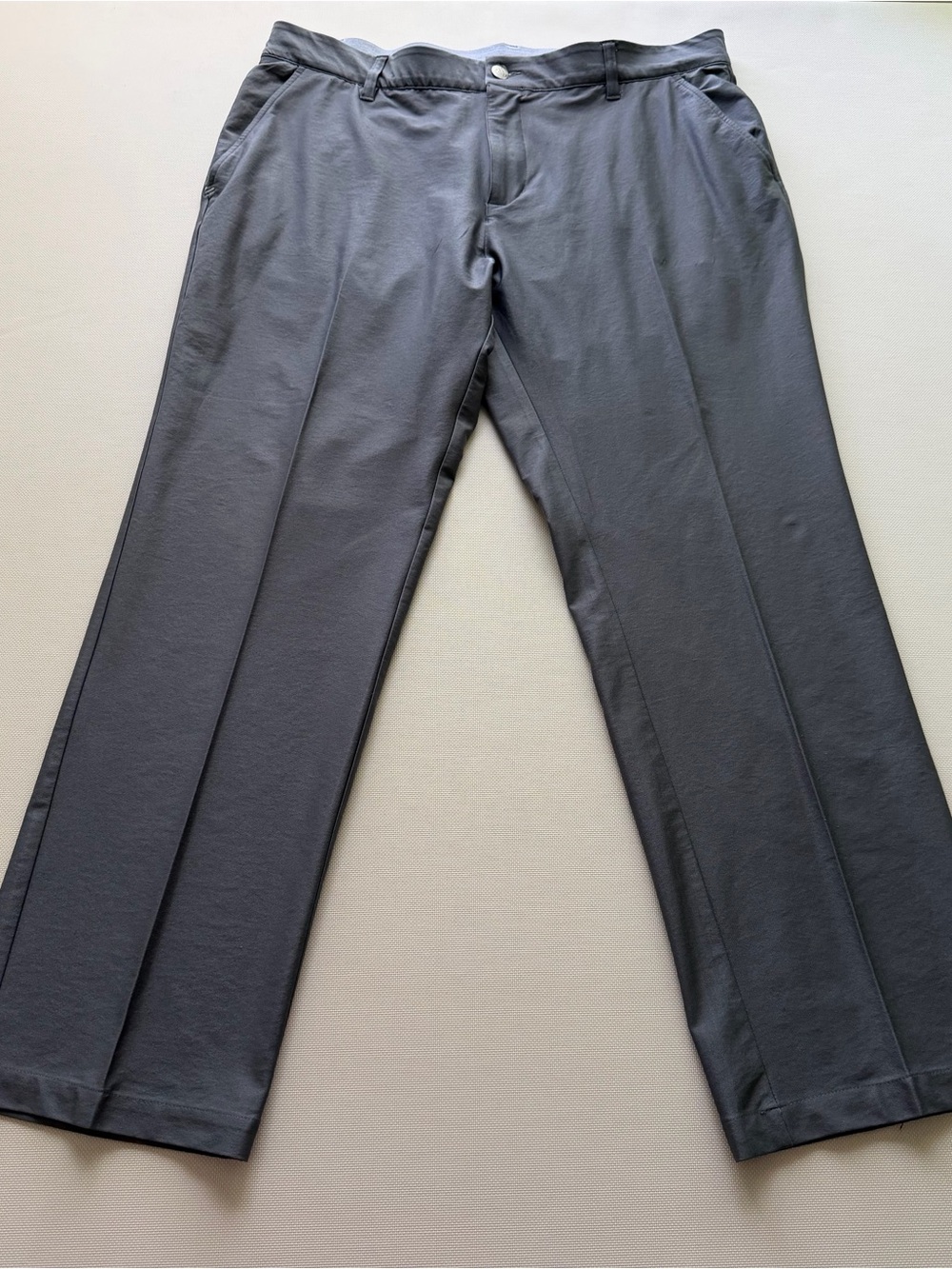 adidas Men's Dark Gray Straight-Leg Dress Pants